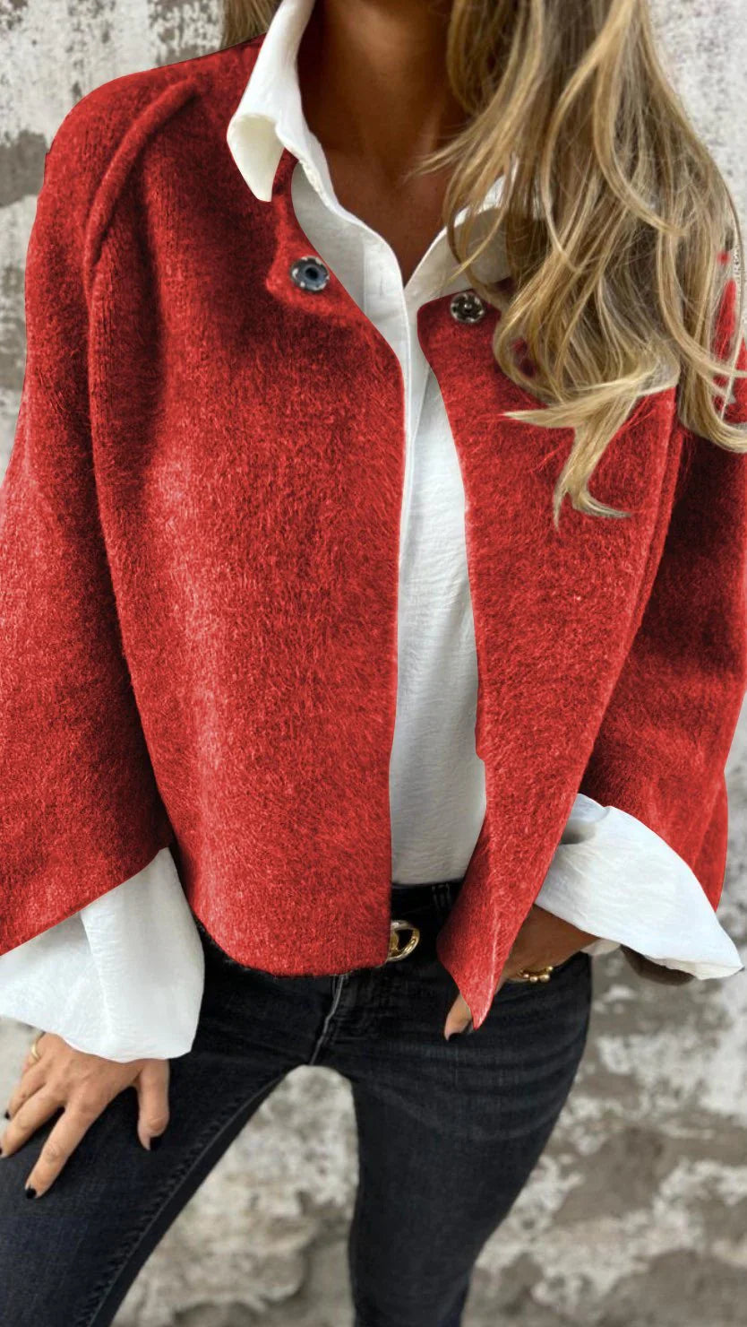Helena - Long-sleeved round-neck wool coat