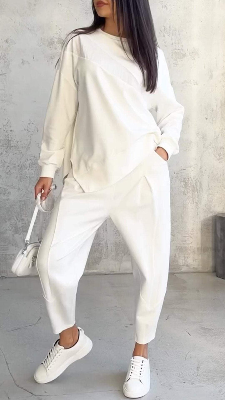 2 Piece Set with Round Neck and Long Sleeves