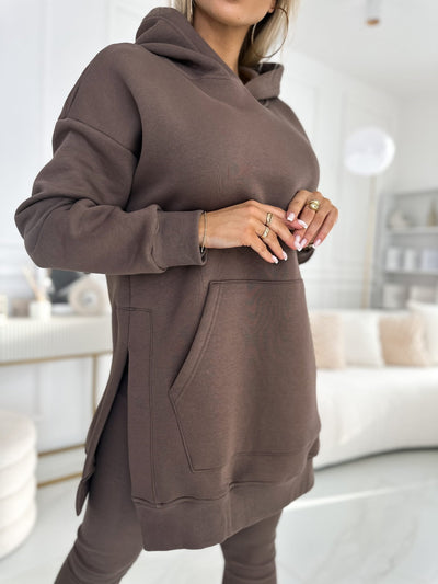 Women's Two Piece Set with Stylish Sweatshirt and Comfy Lined Leggings