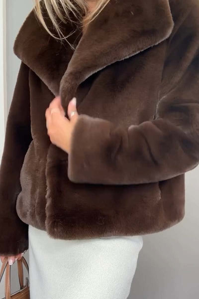 Women's Solid Color Lapel Short Winter Coat