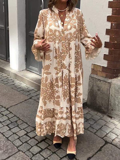 Laila - Floral Print Long Sleeve Maxi Dress