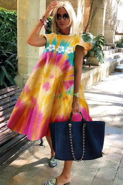 Mireia - Beautiful flared dress with a sweet print