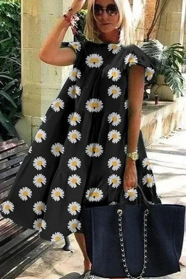 Mireia - Beautiful flared dress with a sweet print
