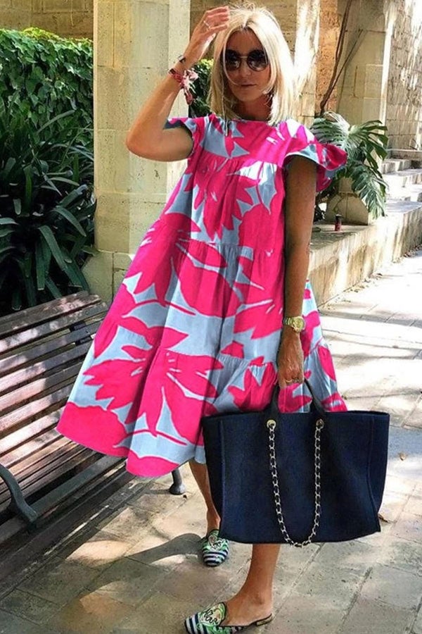 Mireia - Beautiful flared dress with a sweet print