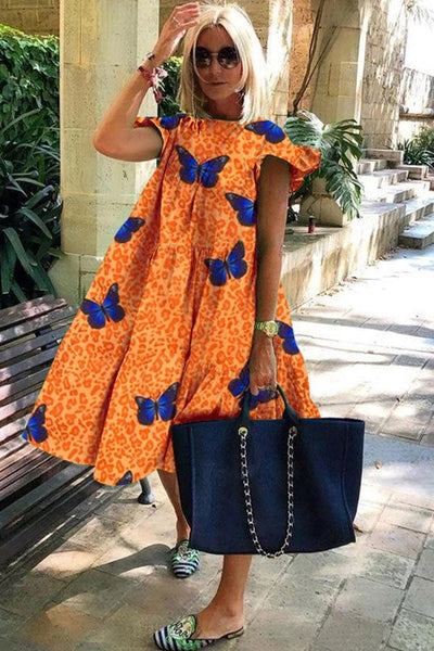 Mireia - Beautiful flared dress with a sweet print