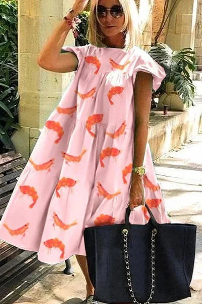 Mireia - Beautiful flared dress with a sweet print