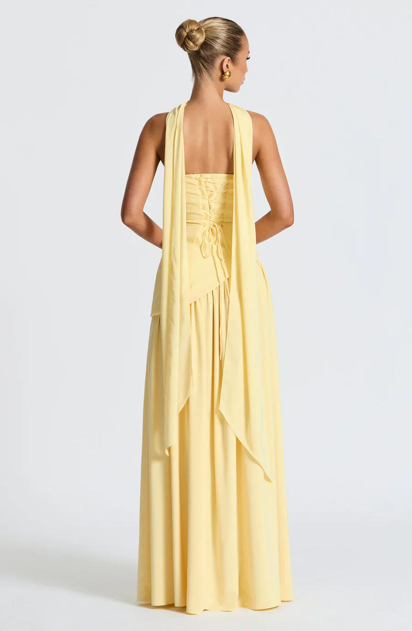 Long strapless evening dress with maxi skirt and shawl included