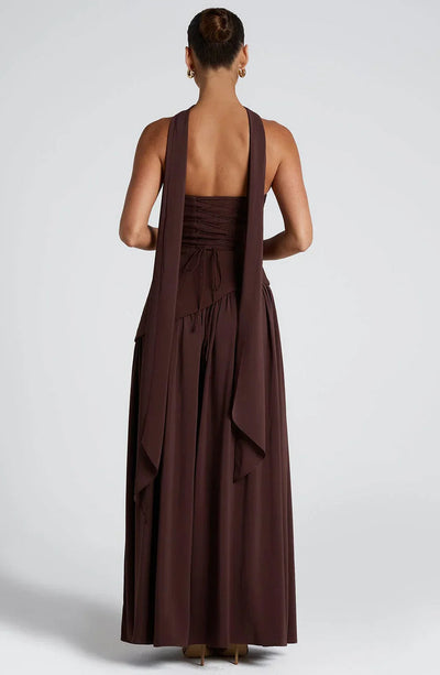Long strapless evening dress with maxi skirt and shawl included