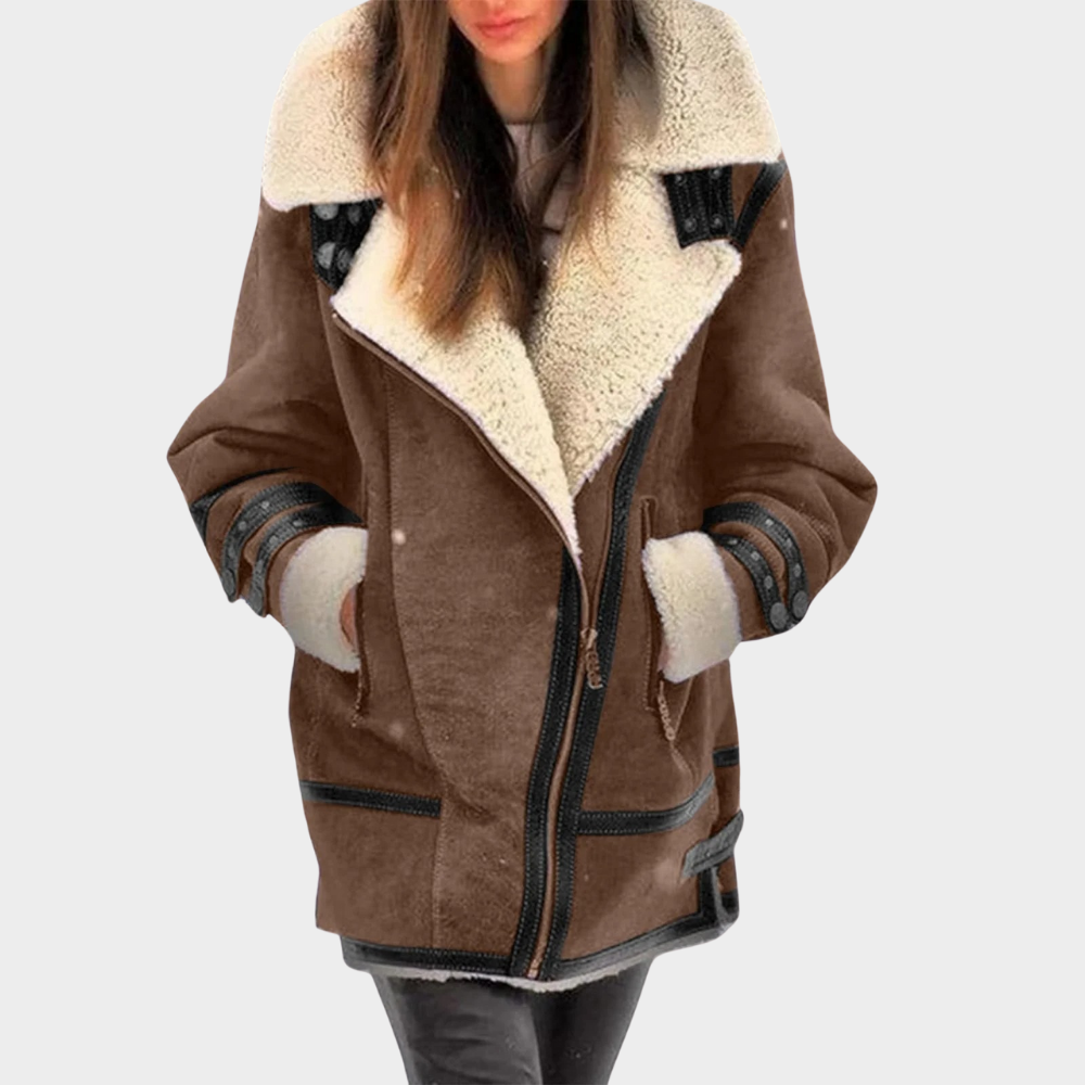 Elegant women's winter coat, modern design
