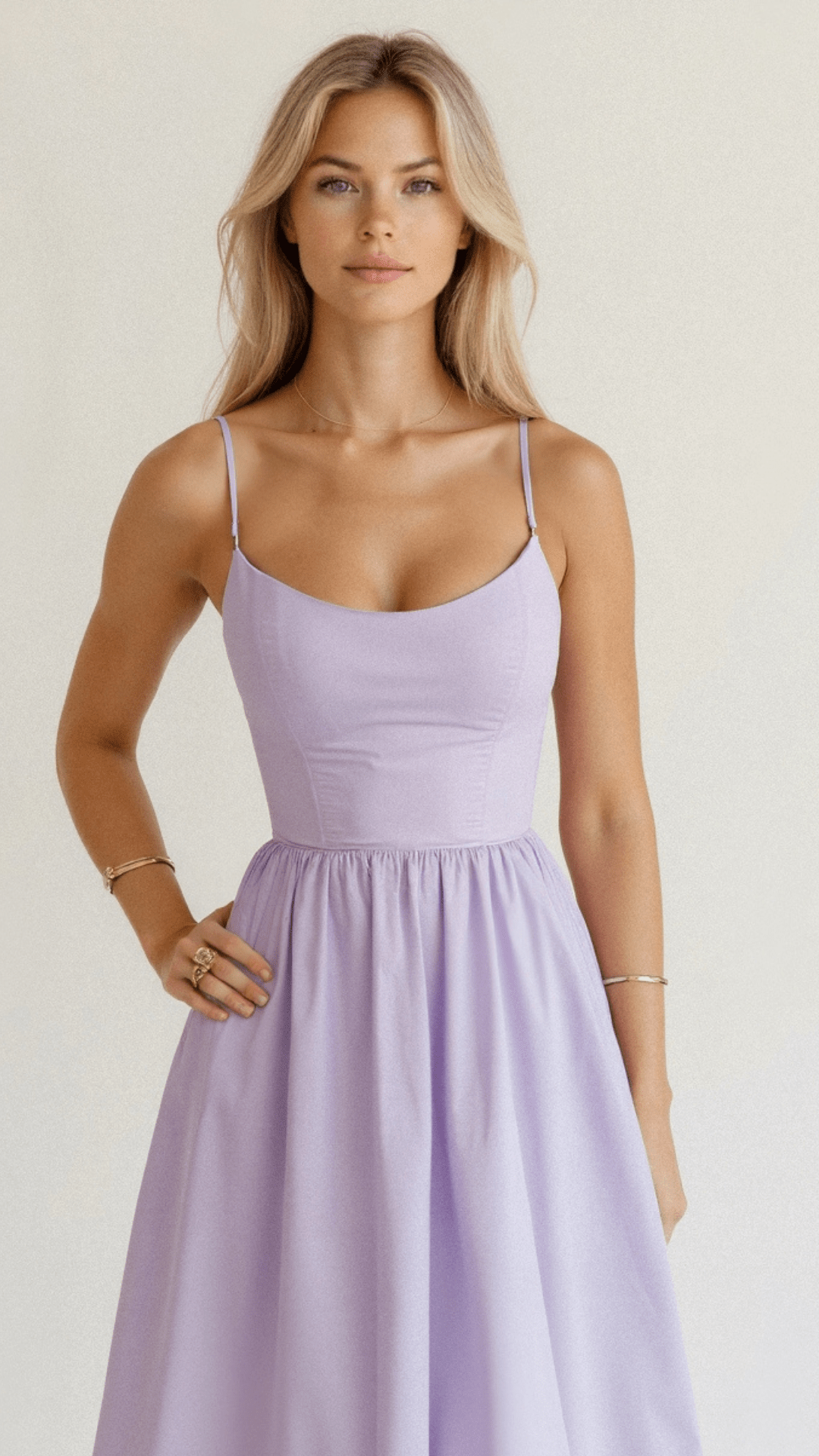 Sophisticated midi dress with thin straps for a refined style
