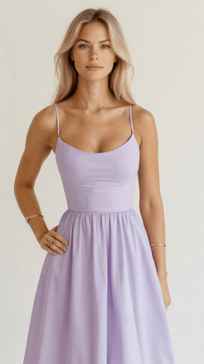 Sophisticated midi dress with thin straps for a refined style