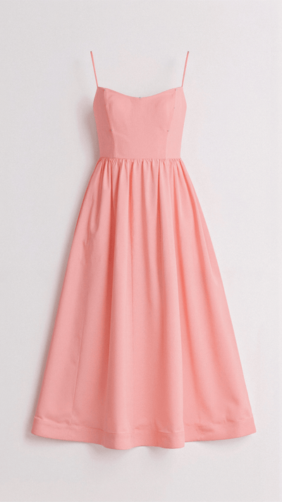 Sophisticated midi dress with thin straps for a refined style