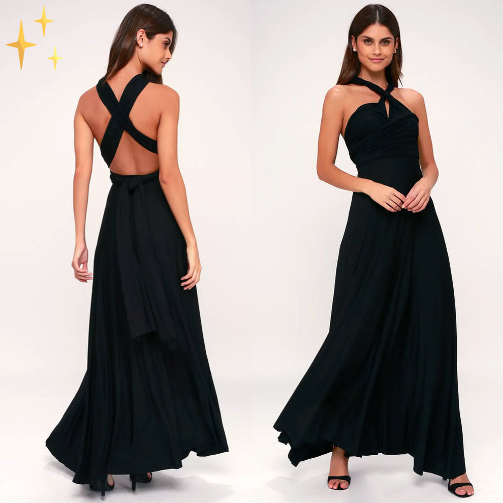 Versatile long dress with multiple ways to wear it elegantly
