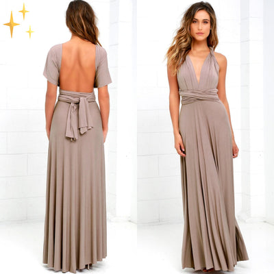 Versatile long dress with multiple ways to wear it elegantly