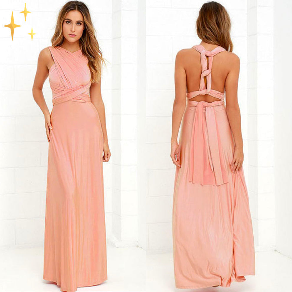 Versatile long dress with multiple ways to wear it elegantly