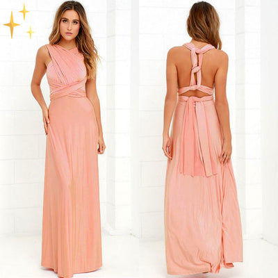 Versatile long dress with multiple ways to wear it elegantly