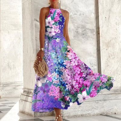 Angela - Sleeveless halterneck maxi dress