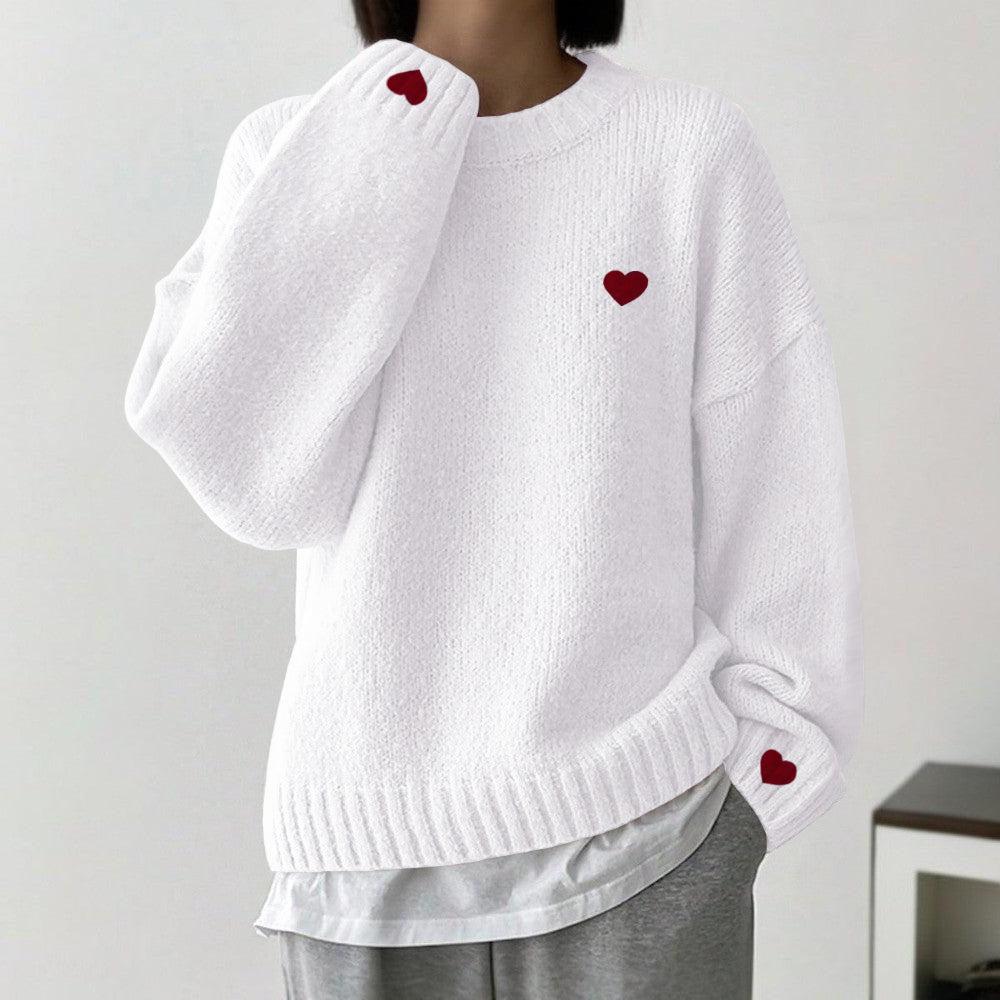 Edwige - Elegant white long-sleeved sweater