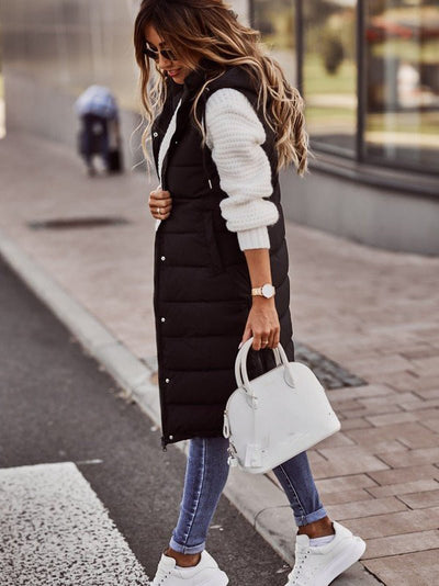 Women's long vest with a warm and modern design