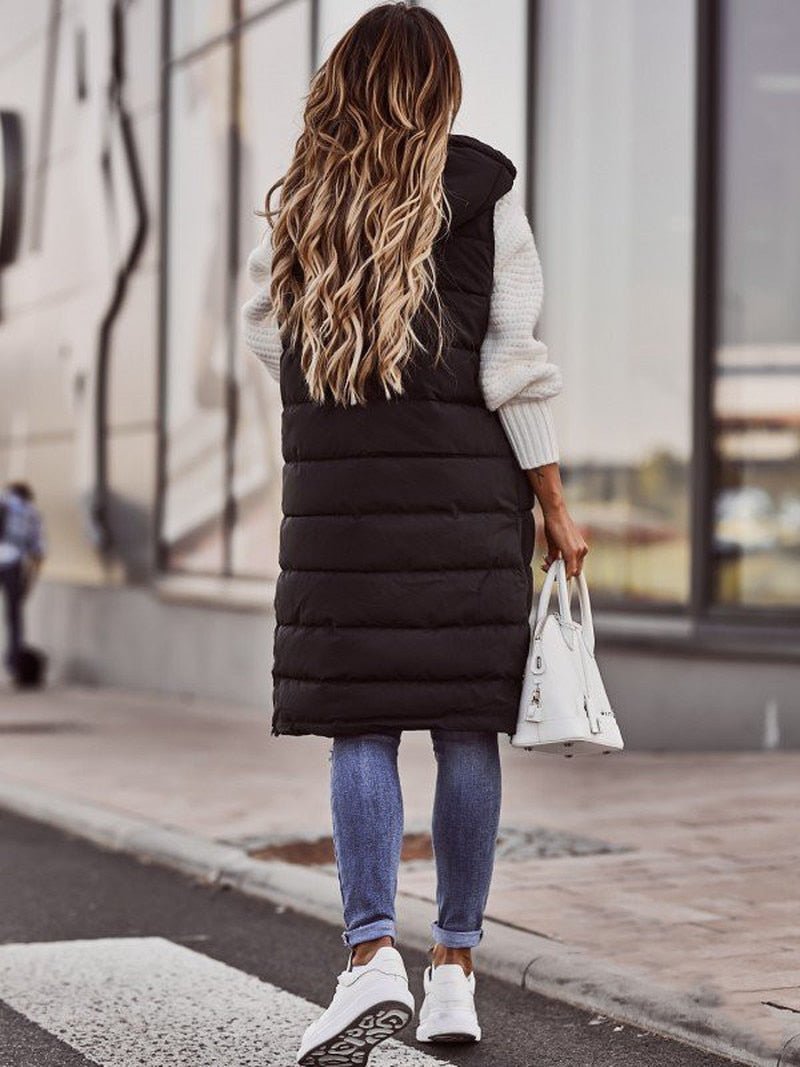 Women's long vest with a warm and modern design