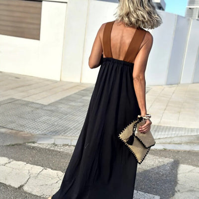 Elegant long dress with a crossover neckline for special occasions