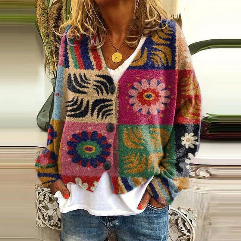 Noa Women's Cardigan - Beautiful long cardigan with a knitted pattern