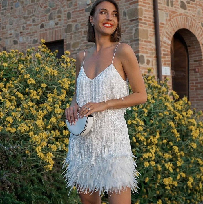 Elegant strapless cocktail mini dress