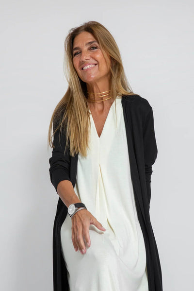 Elegant vest and long dress set for a sophisticated look