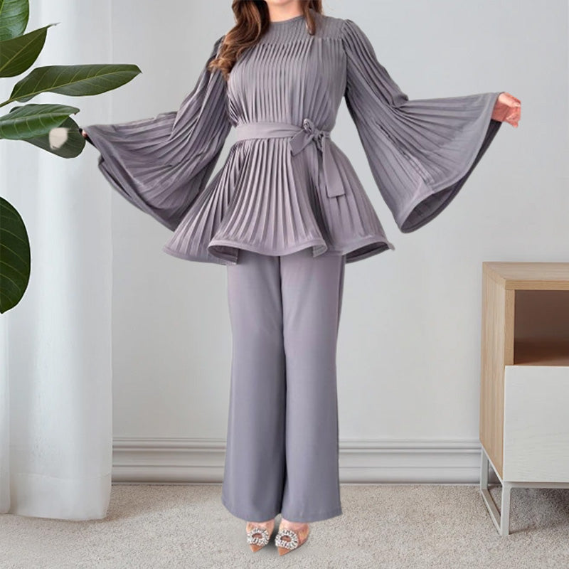 Dora - Elegant Two-Piece Suit with Bell Sleeves