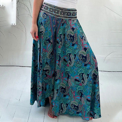 Carolina - Bohemian Print Elastic Waist Trousers