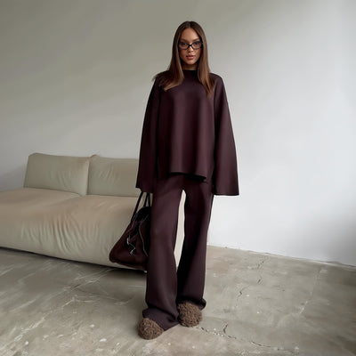 Oversized Sweater and Wide Leg Pants Set for an Elegant Look