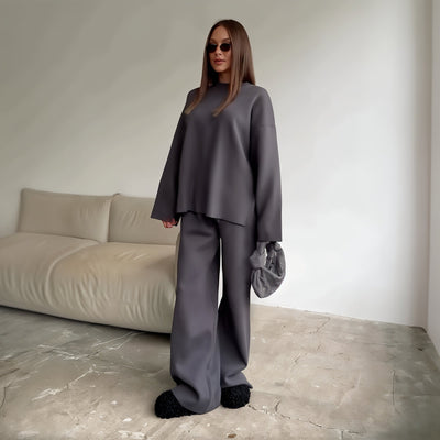 Oversized Sweater and Wide Leg Pants Set for an Elegant Look