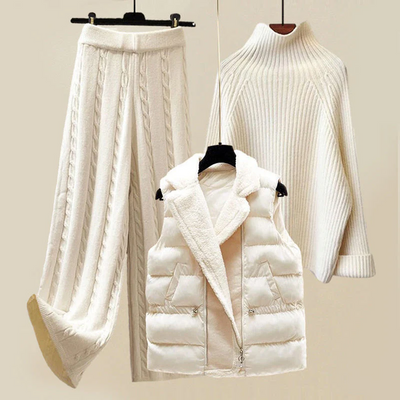 Comfortable and cozy three-piece set for women