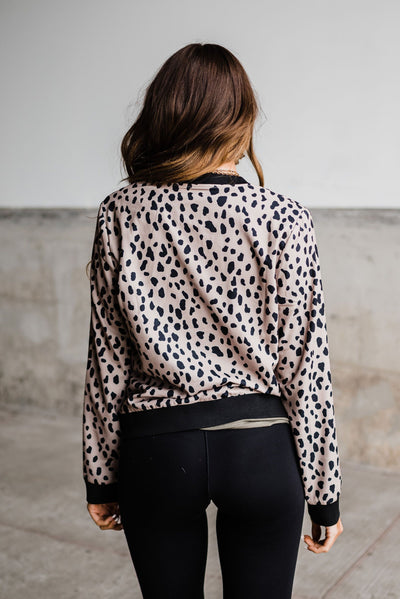 Dusty jaguar print bomber jacket for modern fashion lovers