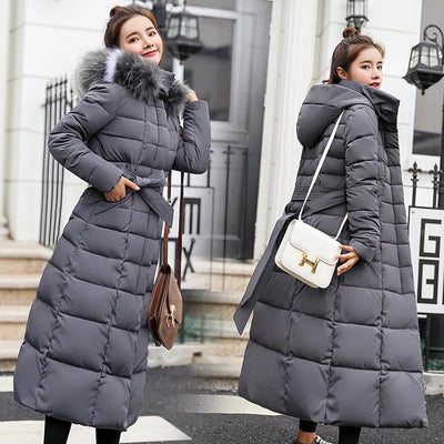 Women's long winter coat with elegant and comfortable design