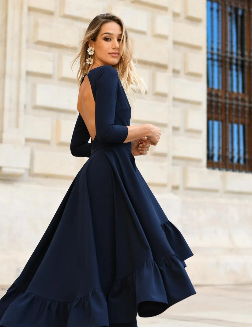 Sophisticated Parisian-style dress with elegant cut
