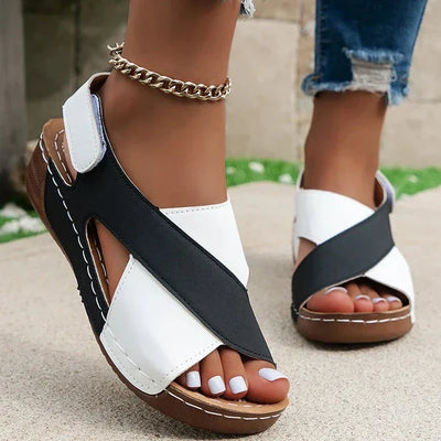 Mayra - Italian panel wedges for women