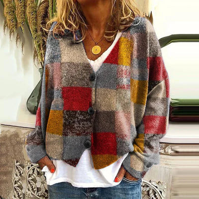 Noa Women's Cardigan - Beautiful long cardigan with a knitted pattern