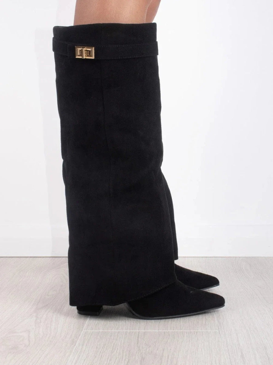 Elegant and comfortable high boots with hidden heel and modern design